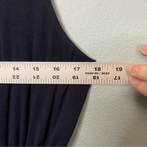 J Crew Navy Blue Jersey Knit Maxi Dress Keyhole Cutout Women's Size L - Picture 7 of 10